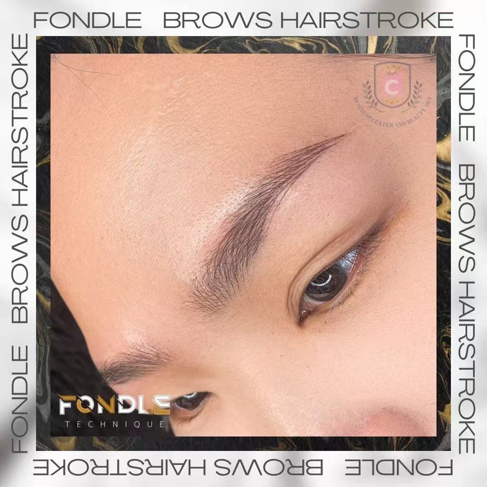 Hair stroke (Fondle Brows) eyebrow work by Master Bazz · Cencute Studio, Nonthaburi
